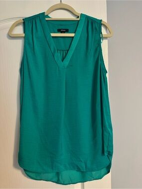 Alfani Teal V-Neck Sleeveless Blouse